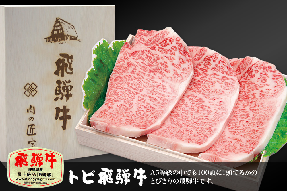 トビ飛騨牛 最上級品5等級 サーロインステーキ