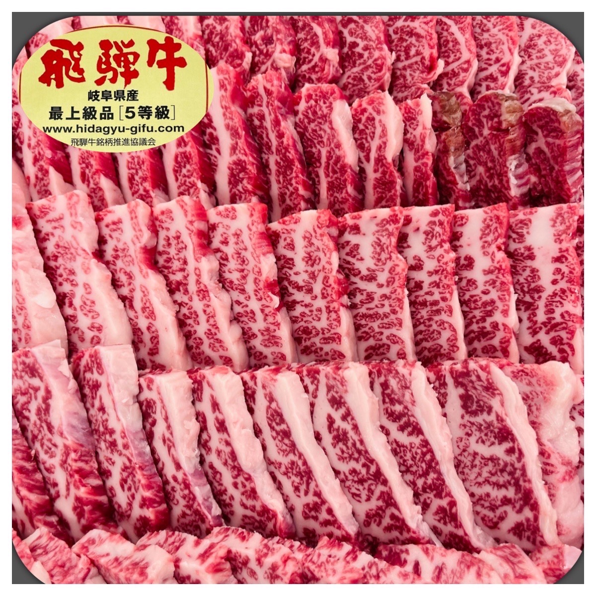 飛騨牛5等級 カルビー焼肉 100g当たり1058円（税込）